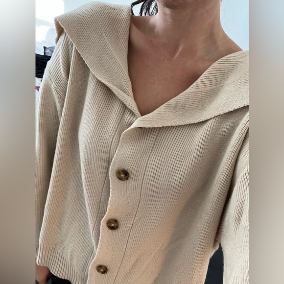 Tan cardigan sweater with buttons, new revival pixie market - Picture 6 of 11